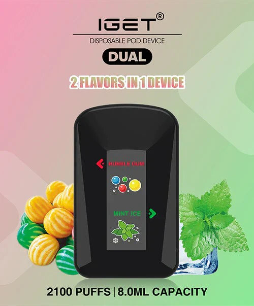 IGET Dual - Bubble Gum & Mint Ice (2100 Puffs)