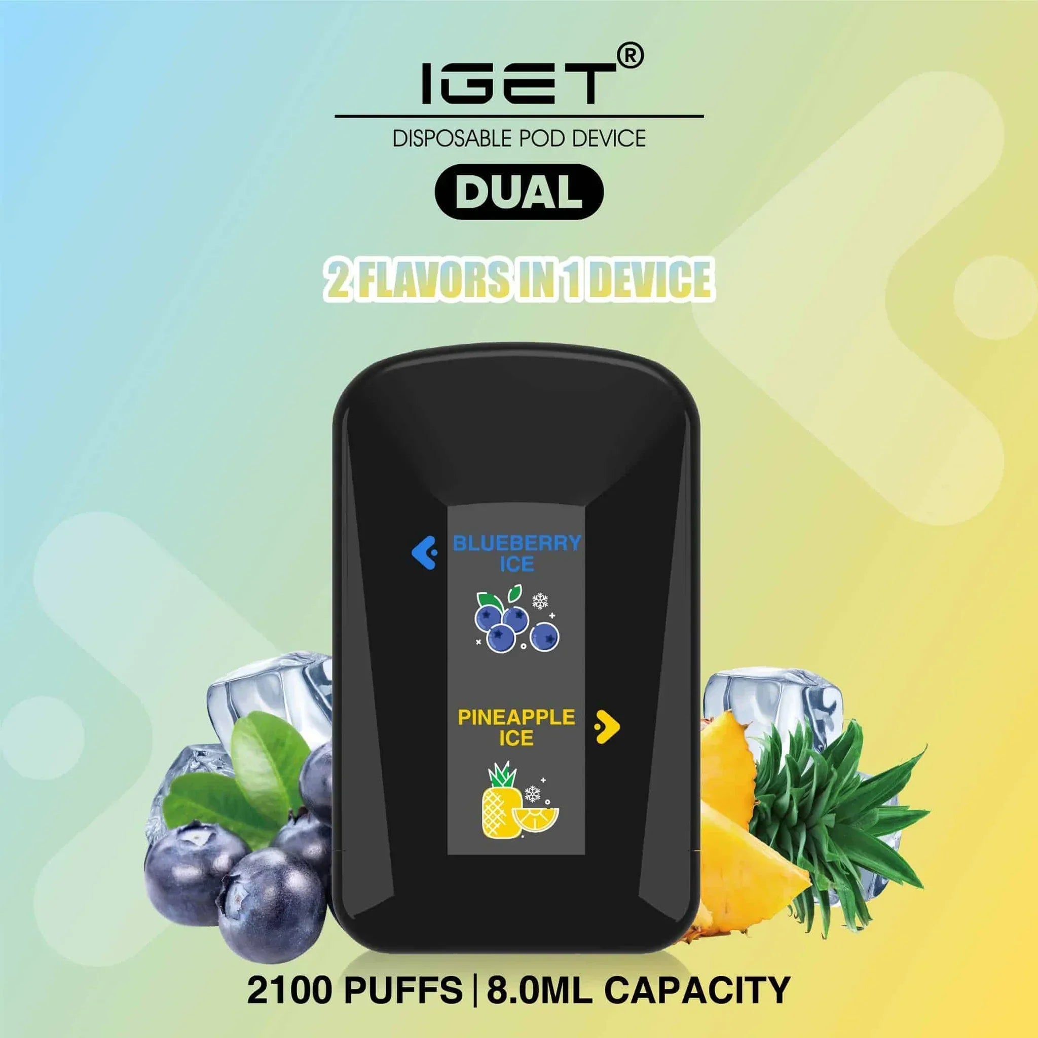 IGET Dual - Blueberry Ice & Pineapple Ice (2100 Puffs)